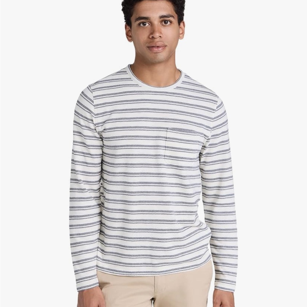 VINCE Chevron Striped Long Sleeve Crew Neck Shirt NWT Men’s Sz XL $145